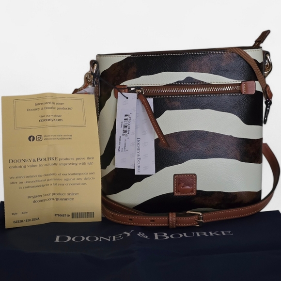 🦓 NWT Dooney & Bourke Zena Limited Edition Zebra Leather Zip Crossbody - Picture 4 of 8